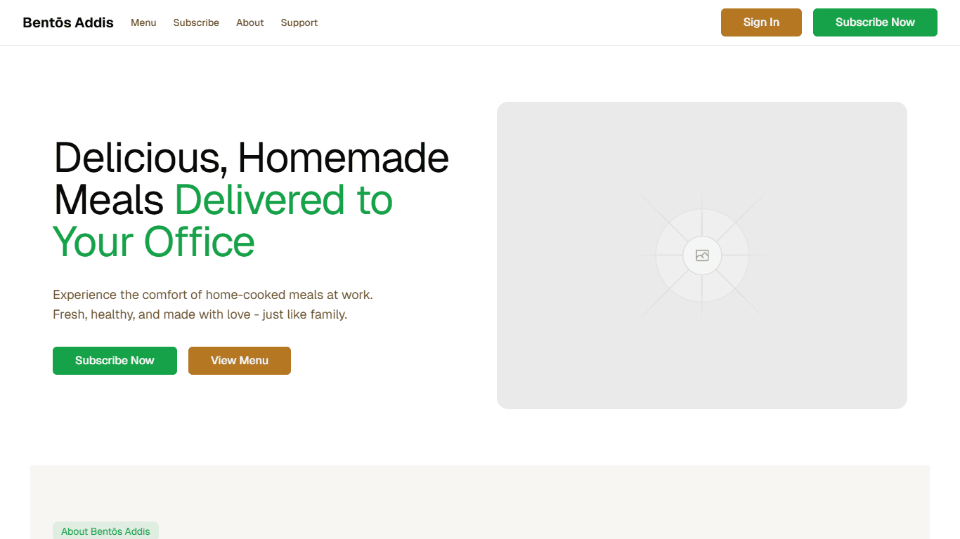 Bentos Addis Catering Service Web Application